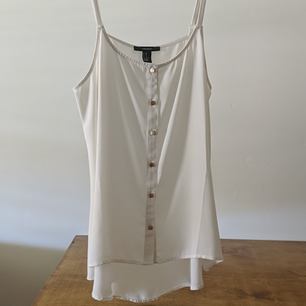 Cream tank blouse - never worn